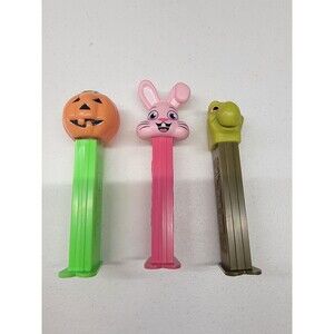 Pez Dispensers Pump, Turtle ,Bunny Collectibles Lot of 3